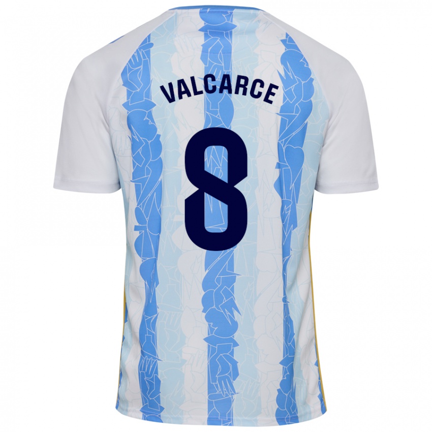 Criança Camisola Alejandro Valcarce #8 Azul Branco Principal 2024/25 Camisa