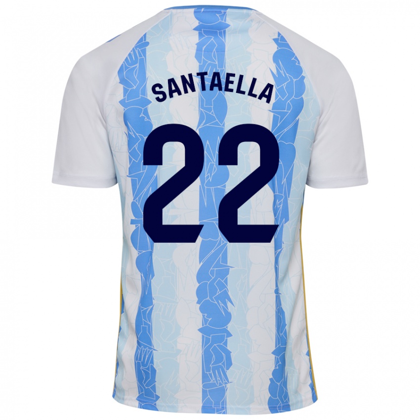 Criança Camisola Miguel Ángel Santaella #22 Azul Branco Principal 2024/25 Camisa