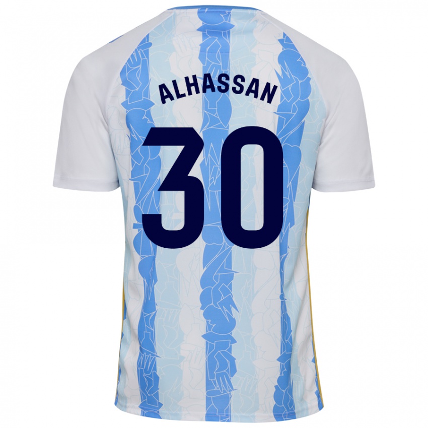 Criança Camisola Mubarak Alhassan #30 Azul Branco Principal 2024/25 Camisa