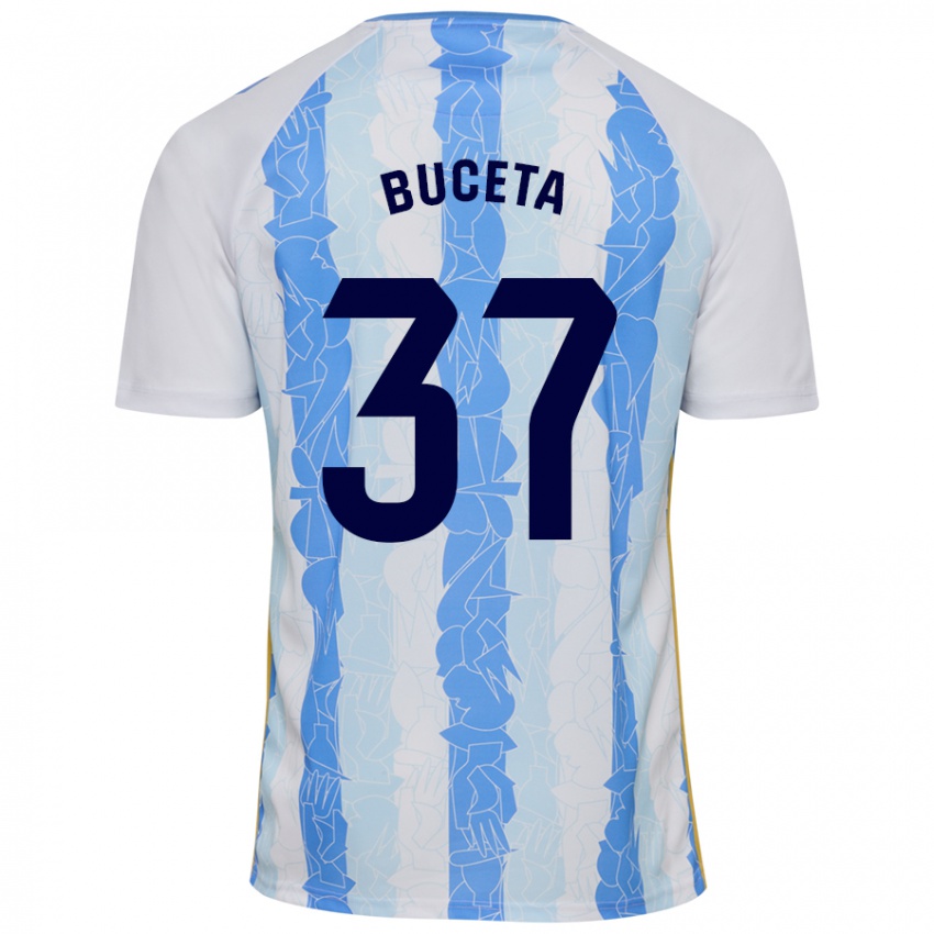 Criança Camisola Ana Buceta #37 Azul Branco Principal 2024/25 Camisa