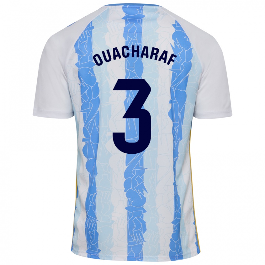 Criança Camisola Bilal Ouacharaf #3 Azul Branco Principal 2024/25 Camisa