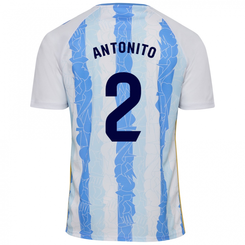 Criança Camisola Antoñito #2 Azul Branco Principal 2024/25 Camisa