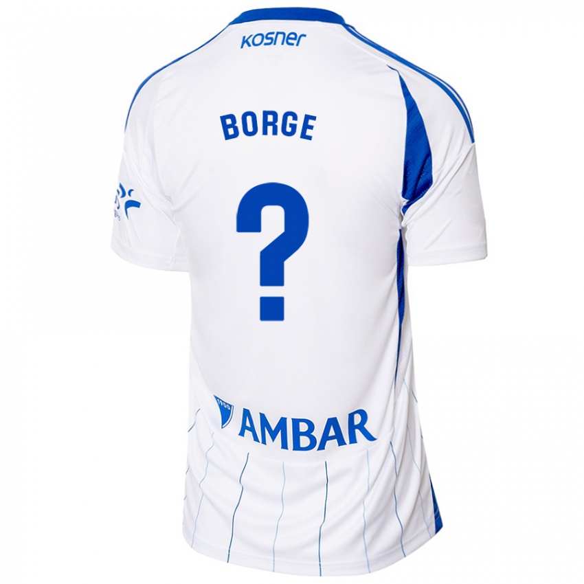 Criança Camisola Andrés Borge #0 Vermelho Branco Principal 2024/25 Camisa