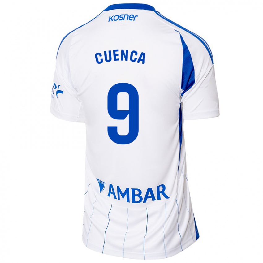 Criança Camisola Marcos Cuenca #9 Vermelho Branco Principal 2024/25 Camisa