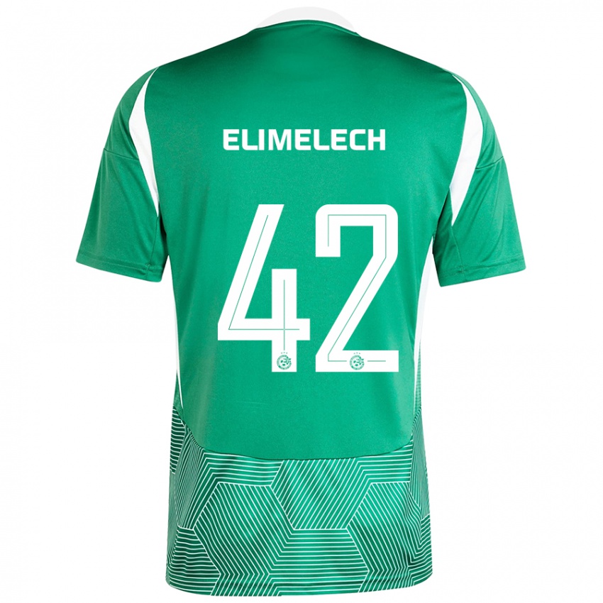 Criança Camisola Roey Elimelech #42 Branco Verde Principal 2024/25 Camisa