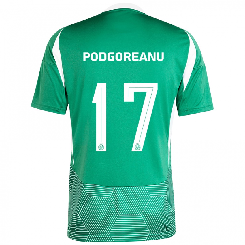 Criança Camisola Suf Podgoreanu #17 Branco Verde Principal 2024/25 Camisa