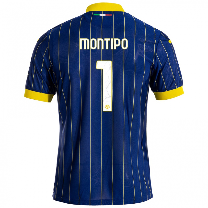 Criança Camisola Lorenzo Montipò #1 Azul Amarelo Principal 2024/25 Camisa