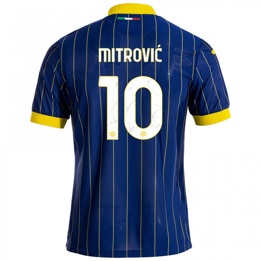 Criança Camisola Stefan Mitrović #10 Azul Amarelo Principal 2024/25 Camisa