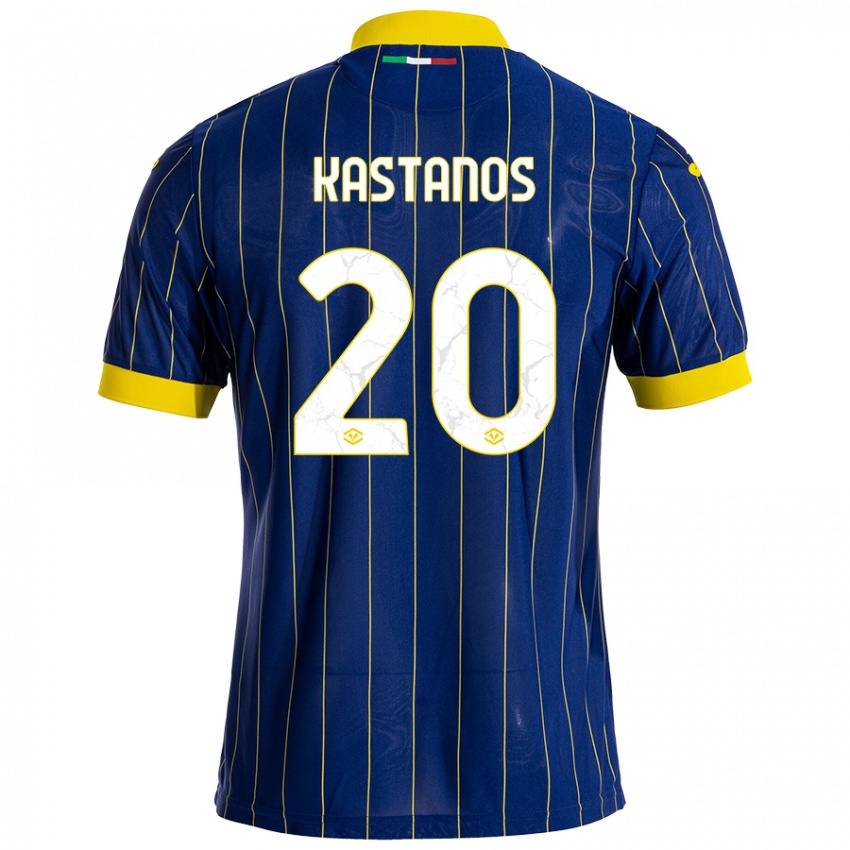 Criança Camisola Grigoris Kastanos #20 Azul Amarelo Principal 2024/25 Camisa