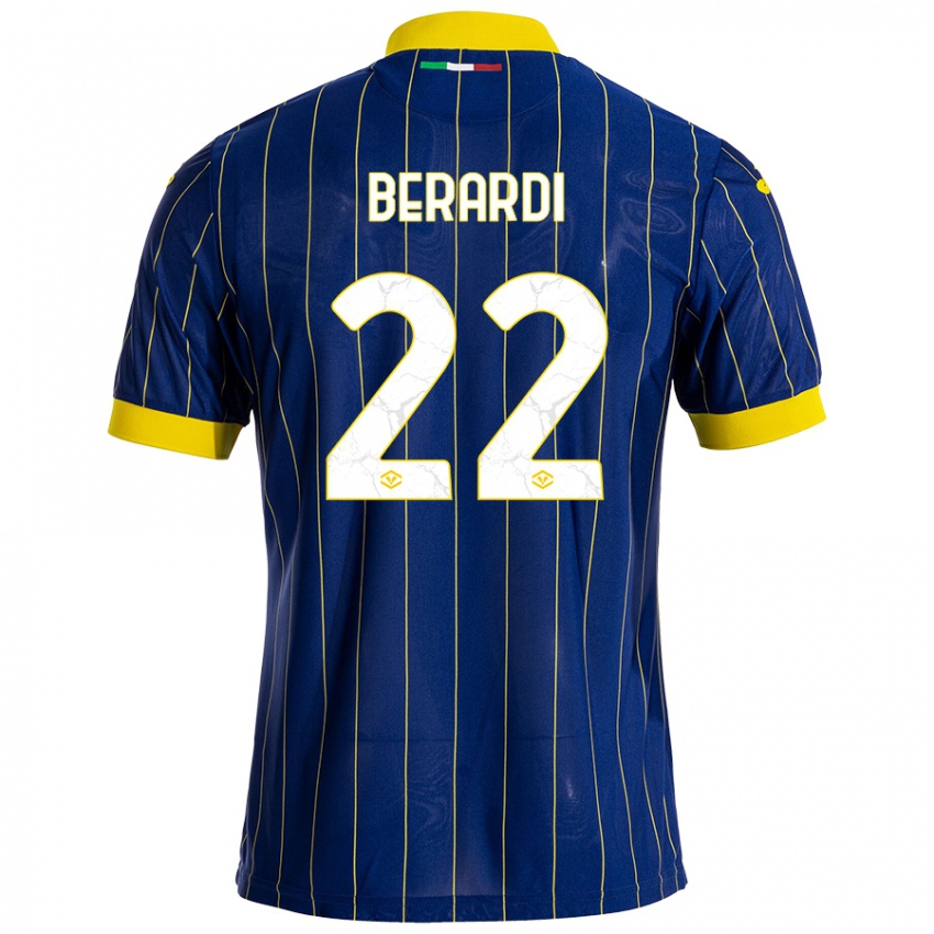 Criança Camisola Alessandro Berardi #22 Azul Amarelo Principal 2024/25 Camisa