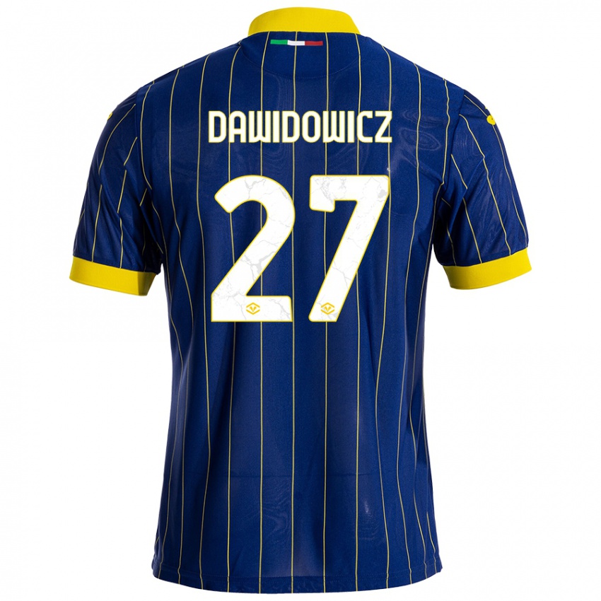 Criança Camisola Pawel Dawidowicz #27 Azul Amarelo Principal 2024/25 Camisa