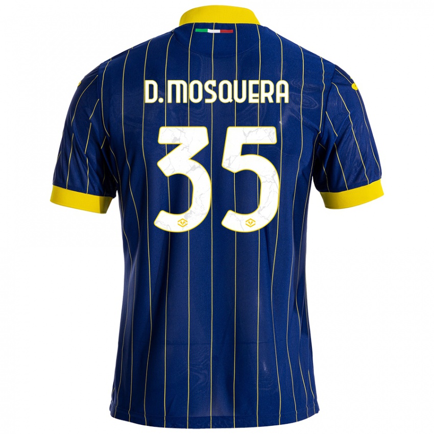 Criança Camisola Daniel Mosquera #35 Azul Amarelo Principal 2024/25 Camisa