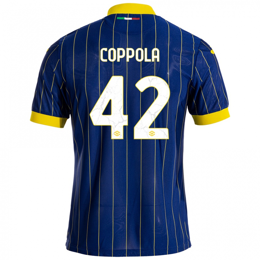 Criança Camisola Diego Coppola #42 Azul Amarelo Principal 2024/25 Camisa