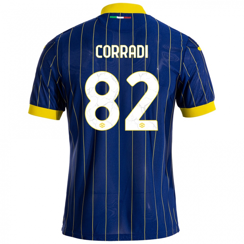 Criança Camisola Christian Corradi #82 Azul Amarelo Principal 2024/25 Camisa