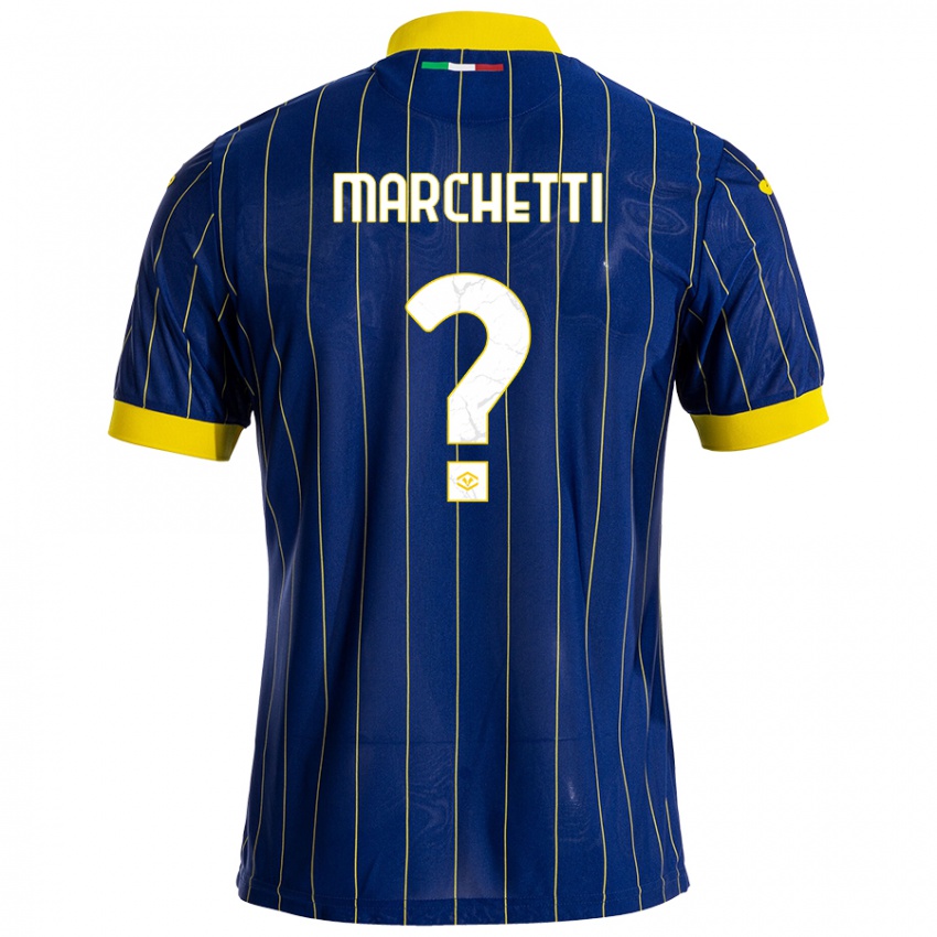 Criança Camisola Nicolò Marchetti #0 Azul Amarelo Principal 2024/25 Camisa