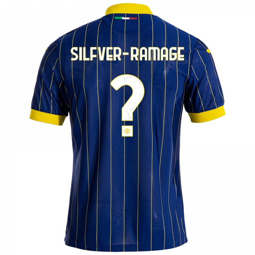 Criança Camisola William Silfver-Ramage #0 Azul Amarelo Principal 2024/25 Camisa