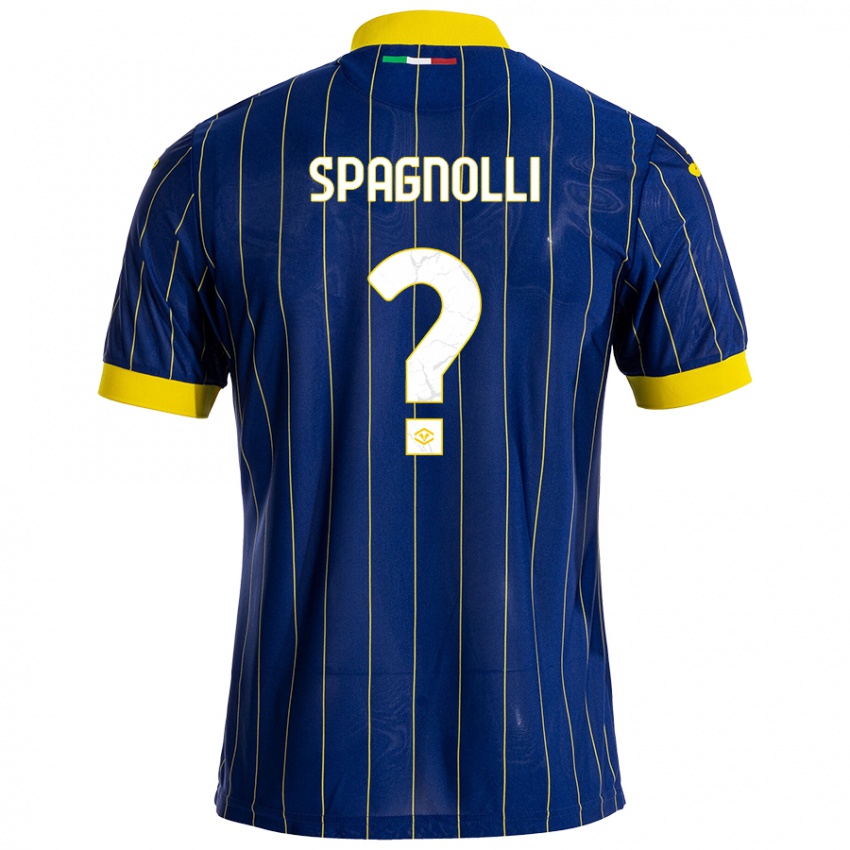 Criança Camisola Matteo Spagnolli #0 Azul Amarelo Principal 2024/25 Camisa