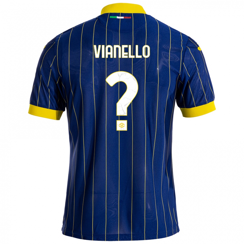 Criança Camisola Diego Vianello #0 Azul Amarelo Principal 2024/25 Camisa