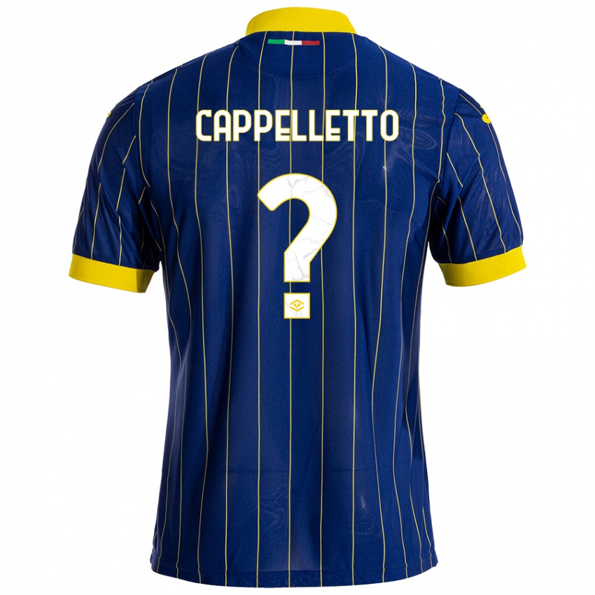 Criança Camisola Bryan Cappelletto #0 Azul Amarelo Principal 2024/25 Camisa