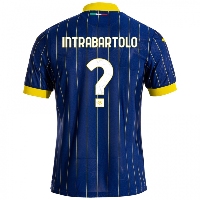 Criança Camisola Denis Intrabartolo #0 Azul Amarelo Principal 2024/25 Camisa