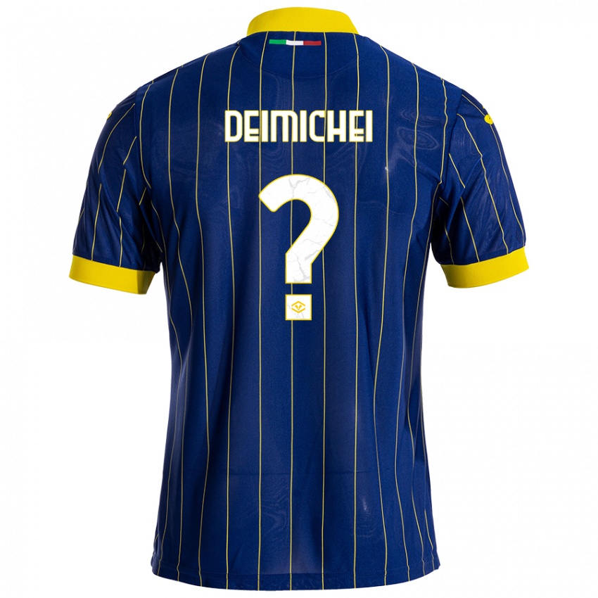 Criança Camisola Raffaele Deimichei #0 Azul Amarelo Principal 2024/25 Camisa