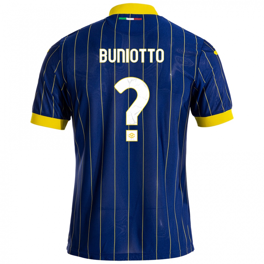 Criança Camisola Mattia Buniotto #0 Azul Amarelo Principal 2024/25 Camisa