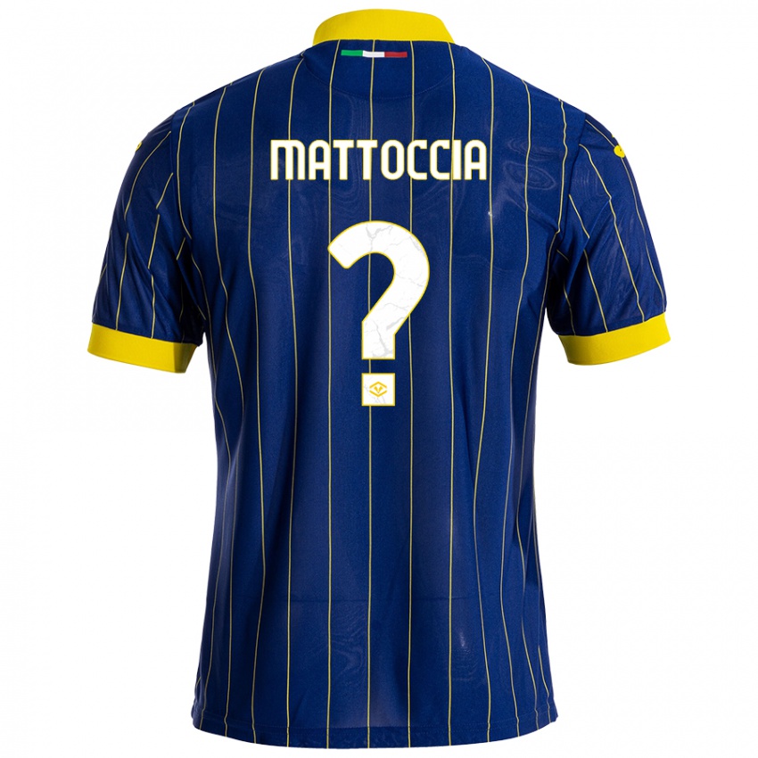 Criança Camisola Riccardo Mattoccia #0 Azul Amarelo Principal 2024/25 Camisa