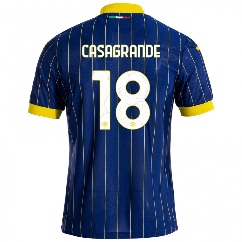 Criança Camisola Davide Casagrande #18 Azul Amarelo Principal 2024/25 Camisa