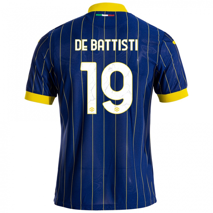 Criança Camisola Davide De Battisti #19 Azul Amarelo Principal 2024/25 Camisa