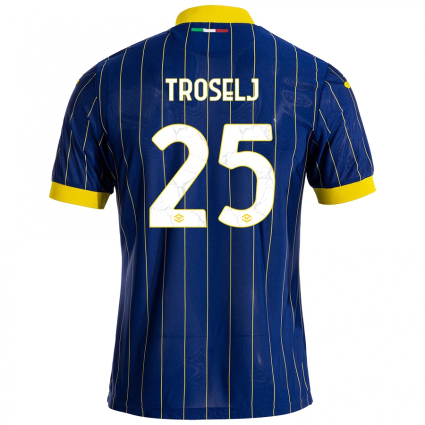 Criança Camisola Ethan Troselj #25 Azul Amarelo Principal 2024/25 Camisa