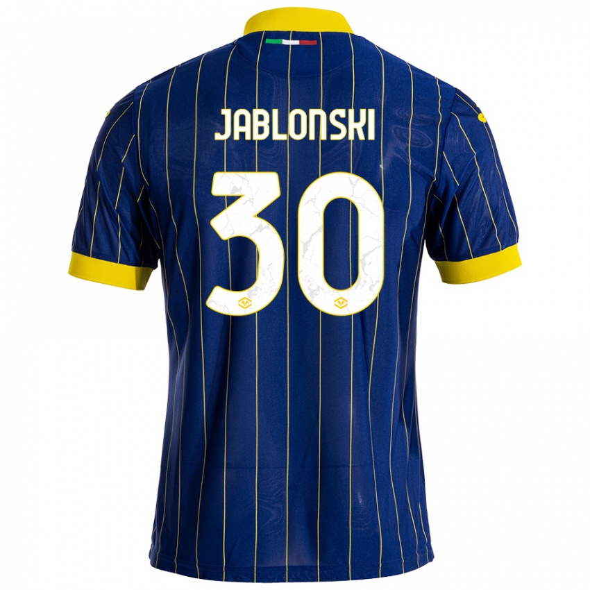 Criança Camisola Darvin Jablonski #30 Azul Amarelo Principal 2024/25 Camisa