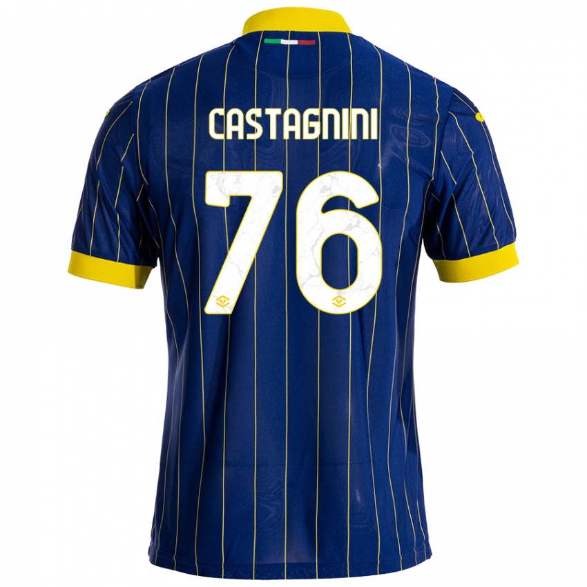 Criança Camisola Mirko Castagnini #76 Azul Amarelo Principal 2024/25 Camisa