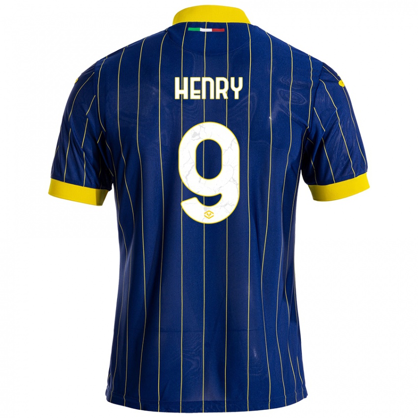 Criança Camisola Thomas Henry #9 Azul Amarelo Principal 2024/25 Camisa