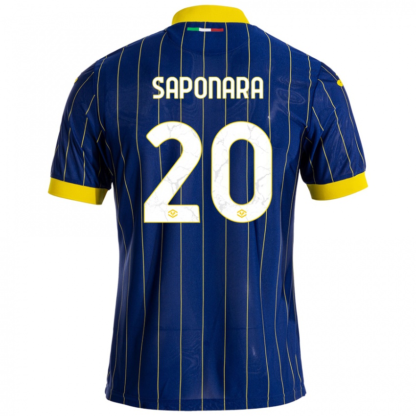 Criança Camisola Riccardo Saponara #20 Azul Amarelo Principal 2024/25 Camisa