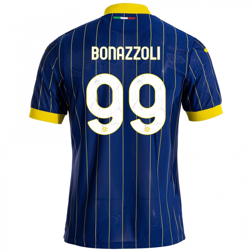 Criança Camisola Federico Bonazzoli #99 Azul Amarelo Principal 2024/25 Camisa