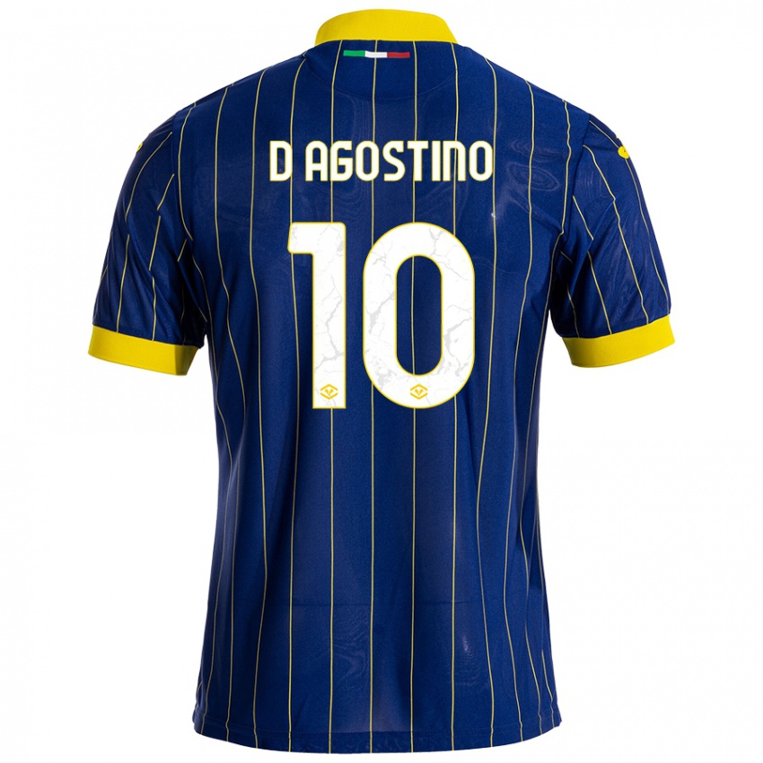 Criança Camisola Samuele D'agostino #10 Azul Amarelo Principal 2024/25 Camisa