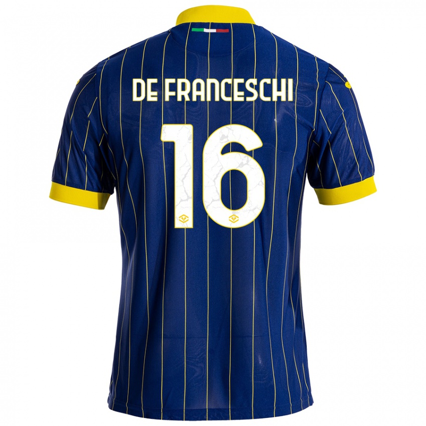 Criança Camisola Edoardo De Franceschi #16 Azul Amarelo Principal 2024/25 Camisa