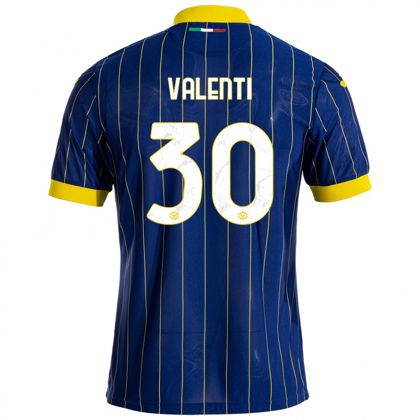 Criança Camisola Francesco Valenti #30 Azul Amarelo Principal 2024/25 Camisa