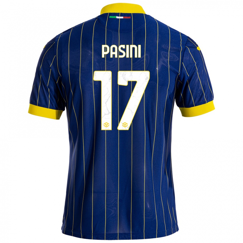 Criança Camisola Veronica Pasini #17 Azul Amarelo Principal 2024/25 Camisa