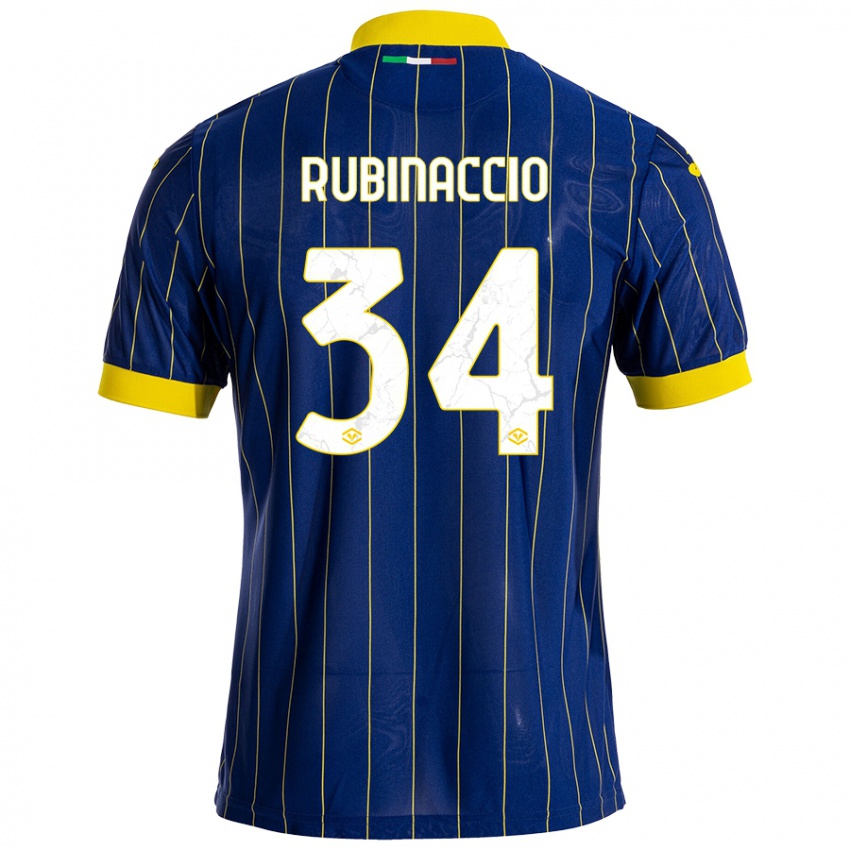 Criança Camisola Nikol Rubinaccio #34 Azul Amarelo Principal 2024/25 Camisa