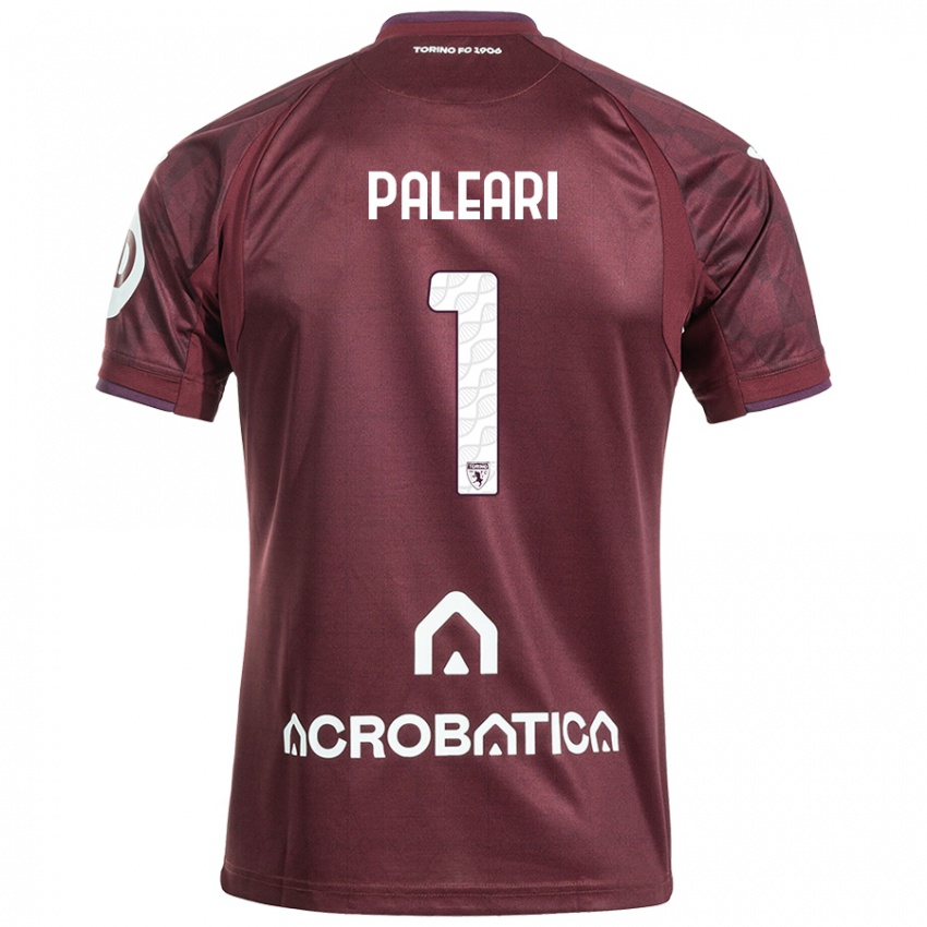 Criança Camisola Alberto Paleari #1 Branco Castanho Principal 2024/25 Camisa