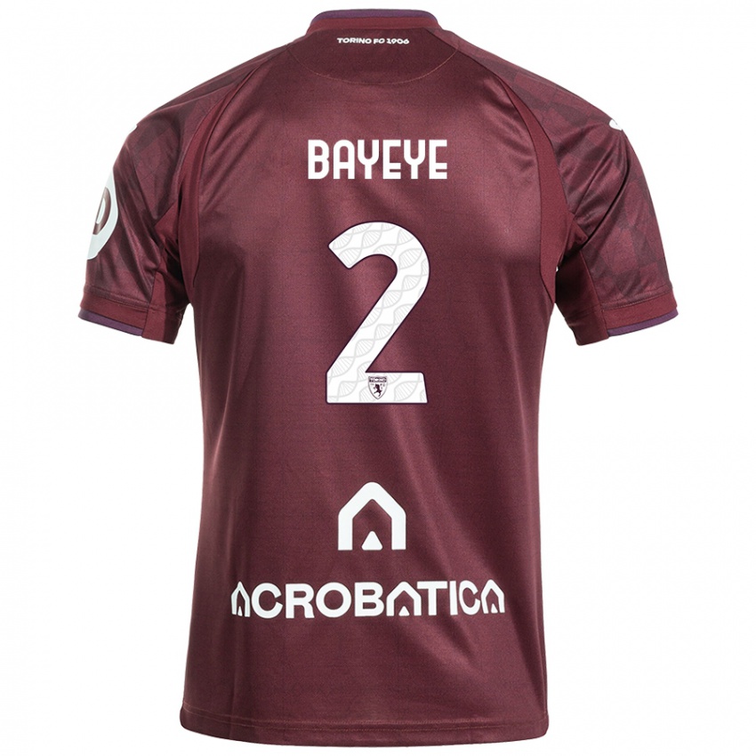 Criança Camisola Brian Bayeye #2 Branco Castanho Principal 2024/25 Camisa