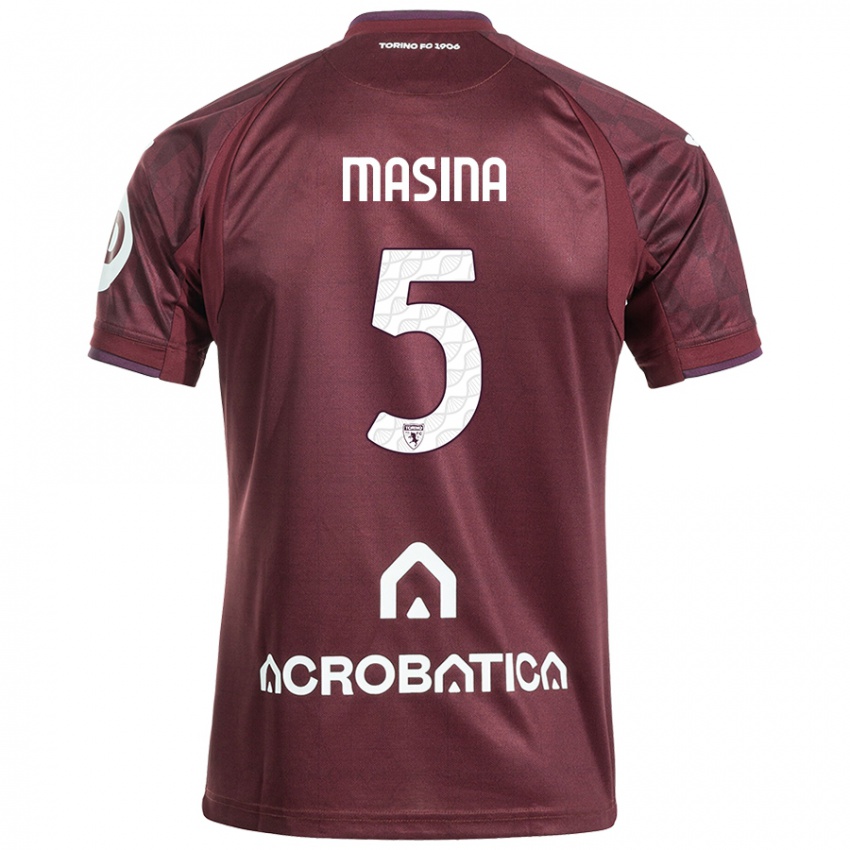 Criança Camisola Adam Masina #5 Branco Castanho Principal 2024/25 Camisa