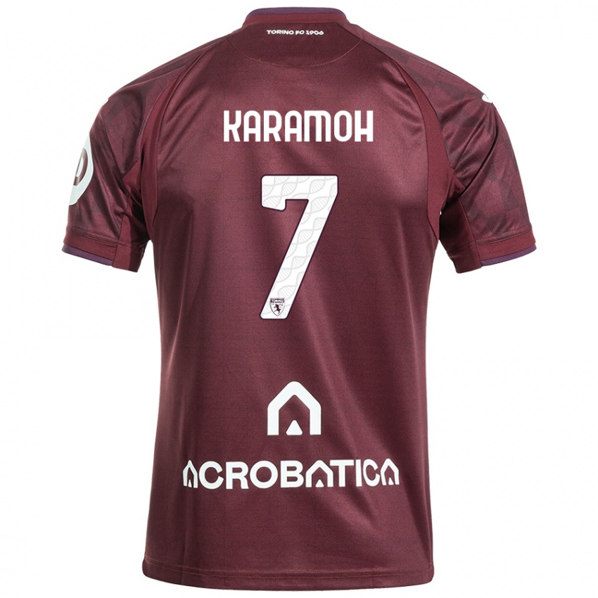 Criança Camisola Yann Karamoh #7 Branco Castanho Principal 2024/25 Camisa