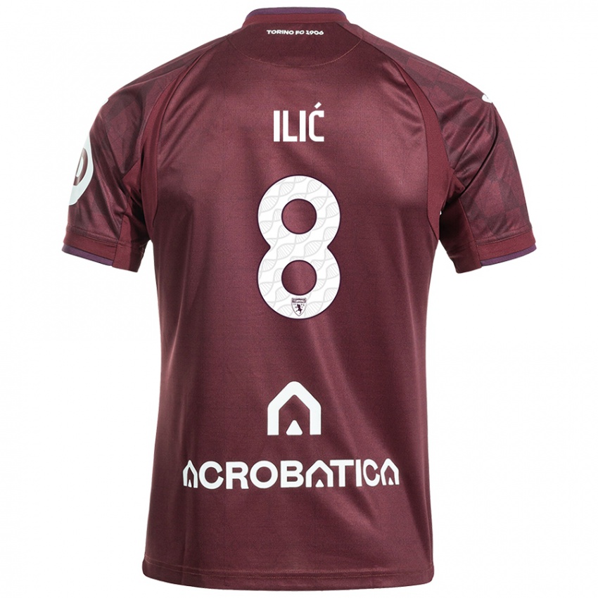 Criança Camisola Ivan Ilić #8 Branco Castanho Principal 2024/25 Camisa