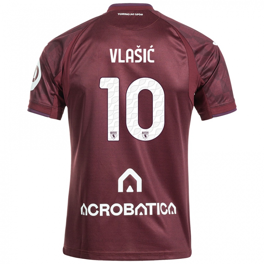 Criança Camisola Nikola Vlasic #10 Branco Castanho Principal 2024/25 Camisa