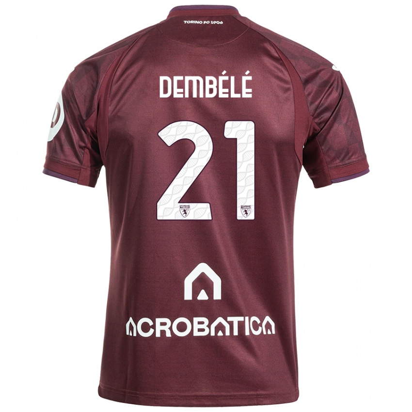 Criança Camisola Ali Dembélé #21 Branco Castanho Principal 2024/25 Camisa