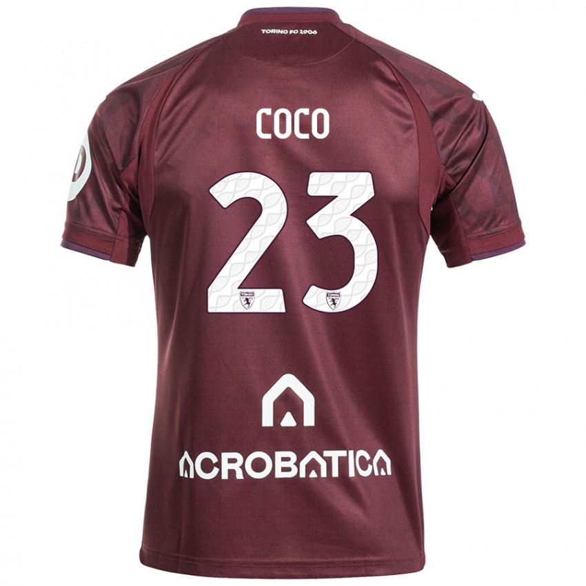 Criança Camisola Saúl Coco #23 Branco Castanho Principal 2024/25 Camisa