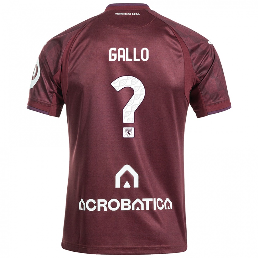 Criança Camisola Tommaso Gallo #0 Branco Castanho Principal 2024/25 Camisa