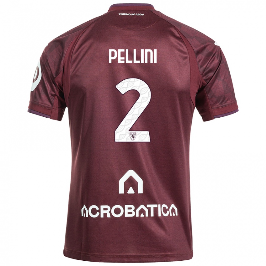 Criança Camisola Mattia Pellini #2 Branco Castanho Principal 2024/25 Camisa